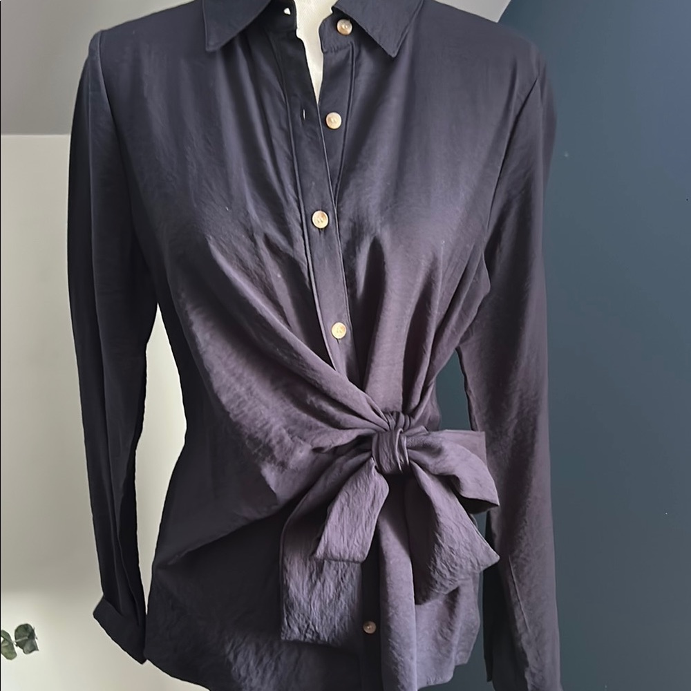 Elegant Black Button-Up Women's Top